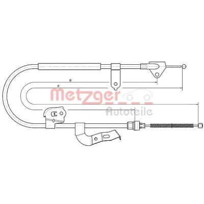 Imagen de METZGER 10.4511 Cable de Freno Mano Atrás izquierda 1487/1243 COFLE PEUGEOT: 107 Hatchback