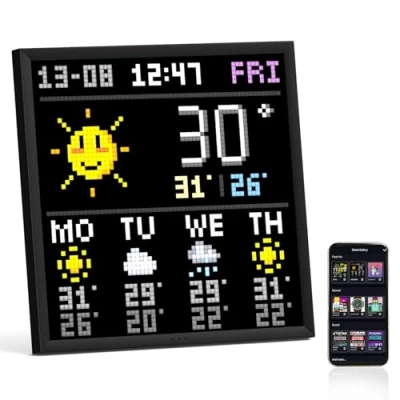 Imagen de Pantalla Divoom Pixoo 64 WiFi Pixel Art con un Panel LED de 64x64, decoración iluminación única Control aplicación