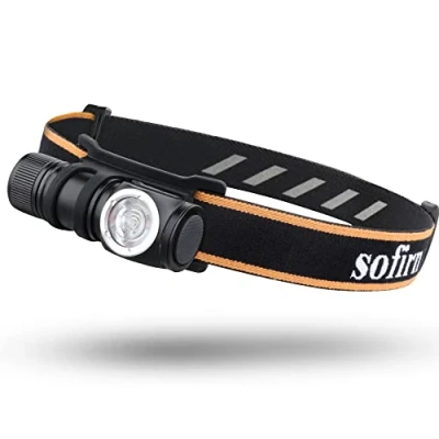 Imagen de sofirn HS10 Mini lámpara frontal EDC potente multifunción Max 1100 lúmenes Alcance 129 metros IPX 8 impermeable acodada LED recargable para deportes, trabajo, pesca, etc