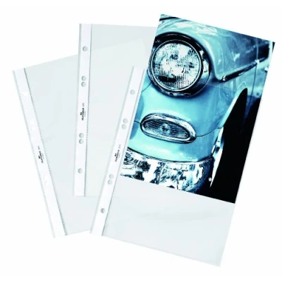 Imagen de Durable 265119 Mangas de folleto DIN A5 Business, 0,06mm, 4 bolsas con 25 piezas, transparente