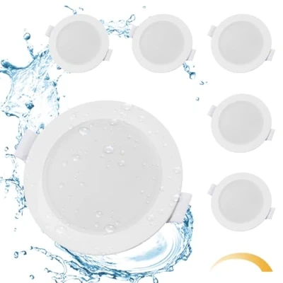 Imagen de Gr4tec Foco Empotrable LED Techo Regulable, 6 x 6W Downlight Blanco Cálido 2700K 400LM, Focos Interior Ultradelgado 35mm, Agujero φ68 80mm, AC230V Ojos de Buey para Baño Cocina