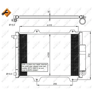 Imagen de NRF EASY FIT 35907 Condensador con secador, junta anular 15,5 10 Aluminio 410