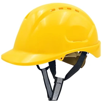 Imagen de Mustbau Casco Seguridad EN397, Obra Construcción con Correa de 6 Puntos, Diadema Ajustable 52 a 66cm Transpirable para Hombres, Mujeres Amarillo