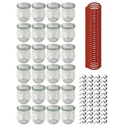 Imagen de Weck 4 24 Tarros de cristal en diferentes tamaños y formas, x Tulpenglas 200ml Komplett (10FL30000130FL10)