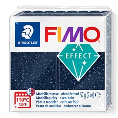 Imagen de STAEDTLER 8010 352 FIMO Effect Arcilla polimérica para modelar de secado al horno, color azul galaxy (pastilla 57 g.)