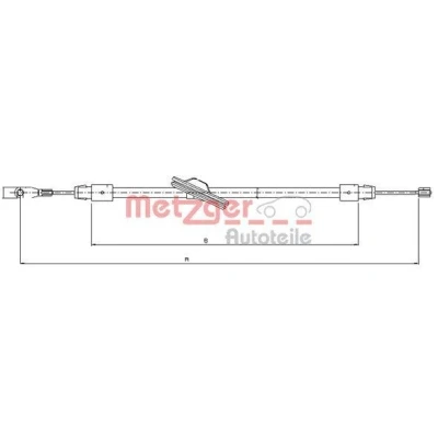 Imagen de METZGER 10.9436 Cable de Freno Mano delante 2735/2590 Discos COFLE para vehíc. con volante a la izquierda MERCEDES BENZ: Clase C Berlina, CLK Coupé