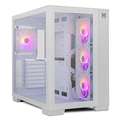 Imagen de NOX XTREME PRODUCTS Hummer Astra Semitorre Micro ATX, Lateral y Frontal de Cristal Templado, Ventiladores CPU EASYLINK LED ARGB, hasta 10 Ventiladores, graficas Gran tamaño, USB 3.0, Blanco