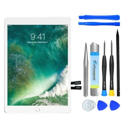 Imagen de NB+ Reemplazo de pantalla para iPad 5ª generación 9.7 pulgadas, digitalizador táctil 2017, adhesivo preinstalado (modelo: A1822 A1823), color blanco