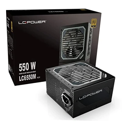 Imagen de LC POWER LC6550M V2.31 Fuentes de Alimentación PC Super Silent Modular Serie 550 W, 80 Plus® Gold, 110 240 V with120 mm Fan, Efficiency up to 90%, 4X PCI Express 6+2 Pin