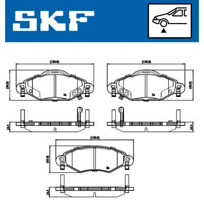 Imagen de SKF VKBP 80383 A Juego de pastillas freno con avisador acústico desgaste