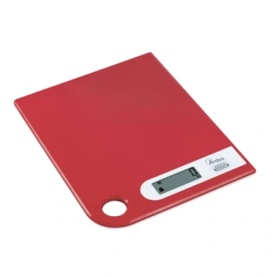 Imagen de ARDES AR1PA1/R Báscula de Cocina Digital Roja Super Fina ahorro espacio Fácil colgar Pesa Alimentos Electrónica Pantalla LCD