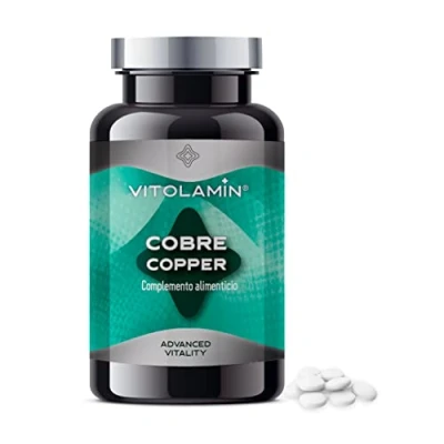Imagen de Cobre Suplemento VITOLAMIN® 365 comprimidos vegetarianos 2mg de puro Apoyo al sistema inmunológico y nervioso. Pigmentación normal del cabello la piel