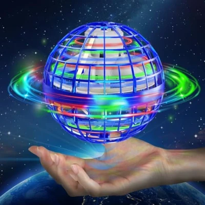 Imagen de semai Flying Ball, Toy Boys, Juguete para Niños a Partir de 6 Años con luz LED, Hand Controlled Hover Ball Regalos Niñas 12 (Negro)