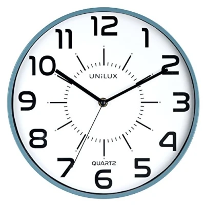 Imagen de Unilux POP 400094560 Reloj de pared sin tictac, con mecanismo arrastre 28,5 cm Ø esfera grande, azul