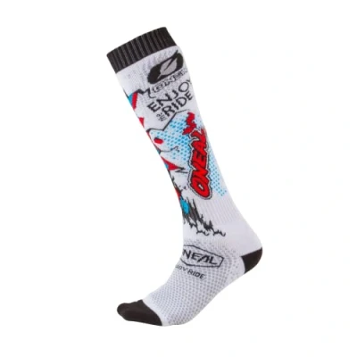 Imagen de O&#039;Neal Calcetines de motocross MTB Downhill Freeride Absorción del sudor, zona talón y la suela reforzada Pro MX Villain Unisex Adulto Blanco Talla única