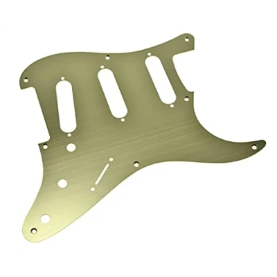 Imagen de Dopro 8 agujeros aluminio anodizado estilo vintage ST Strat SSS Guitarras Golpeador Scratch Plate se adapta a American Fender Gold