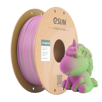 Imagen de eSUN Dual Colour Mate Filamento, Filamento PLA 1.75mm, Color Sin Brillo, Textura Esmerilada, Carrete de 1KG (2.2 LBS) Impresión 3D para Impresoras 3D,Verde Rosa