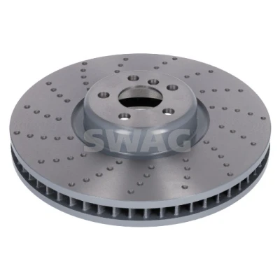 Imagen de SWAG 33 10 4966 Disco de freno Eje delantero, izquierda 395 36 5 112 ventilación interna, ranurado/perforado revestido altamente carbonizado