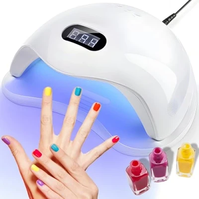 Imagen de Retoo Secador de uñas 48 W con temporizador, pantalla LCD, sensor, infrarrojos, lámpara UV LED para uñas, herramienta curado los dedos, gel gel,