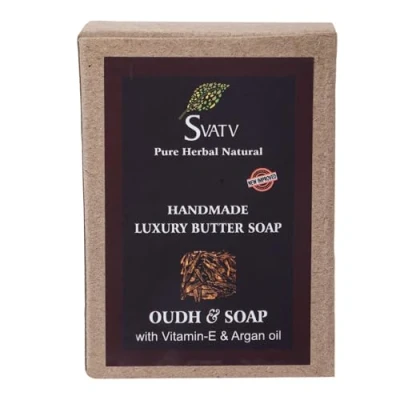 Imagen de jabón artesanal SVATV con Oudh y vitamina E hierbas calmantes Piel hidratada Barras de corporal a base ayurvédicas tradicionales 125 g