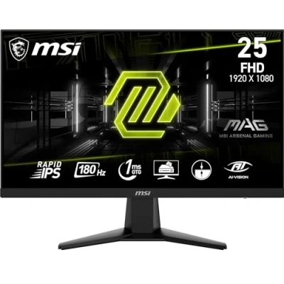 Imagen de MSI mag 256F Monitor Gaming Plano de 24,5&quot; FHD, Panel IPS rápido 1920 x 1080, 180 Hz / 1 ms, sRGB del 127%, diseño sin Marcos, Casual, Preparado para HDR, DisplayPort 1.2a,HDMI CEC