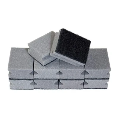 Imagen de Sonty 10 estropajos Premium para Limpieza de Superficies Suciedad persistente, Esponja con abrasivo, 9 x 7 4 cm, Negro/Gris