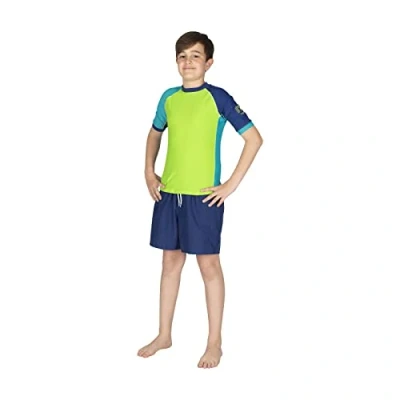 Imagen de Mares Seaside Rashguard Shield Youth, Camiseta Natación para jóvenes de 8 a 13 años, Lime, XL