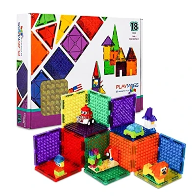 Imagen de Playmags Azulejos magnéticos, Ladrillos de construcción Bloques magnéticos exclusivos, Desarrollo Habilidades, A Partir 3 años (Azulejos pequeños)