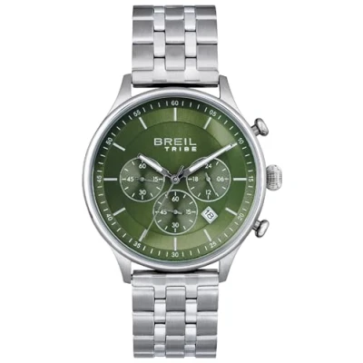 Imagen de BREIL Reloj Men&#039;s Classy Esfera Mono Color Verde Movimiento Quartz Chronograph y Pulsera DE Acero Plateado EW0641