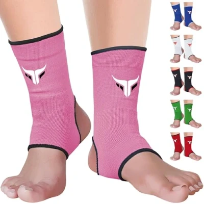 Imagen de Mytra Fusion Soporte de tobillo transpirable MMA, Muay Thai, Gimnasio, Vendaje lucha boxeo (Pink, L/XL)