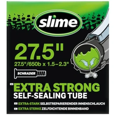 Imagen de Slime 30077 Cámara Interior de Bicicleta con Sellante Pinchazos Slime, Sellado Autónomo, Prevenir y Reparar, Válvula Schrader, 50/60 584 mm (27,5 (650b) x 2,0 2,4)