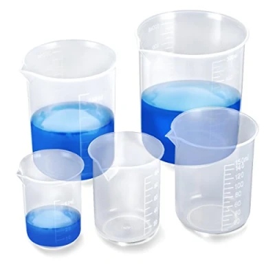 Imagen de ZITFR 5PCS Jarra Medidora de Polipropileno Vasos Medidores Plástico PP 50ml a 500ml, Tazas Medidoras Transparentes Resistente al Calor y Ácidos plastico para Cocina Laboratorio Hornear