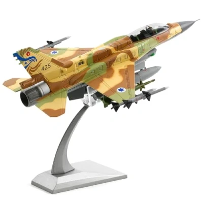 Imagen de NUOTIE F 16 Fighting Falcon 1/72 Kit de Modelo Avión Metal Fundido a Presión Combate Aleación Preconstruido con Soporte para Adultos Colecciones o Regalo (F 16I Israel)