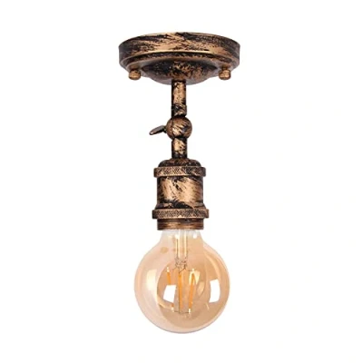 Imagen de TWSXTE Plafón rusticos, aplique vintage, focos retro industrial, plafones y apliques de salón dormitorio, casquillos E27, para bombillas LED hasta 60W