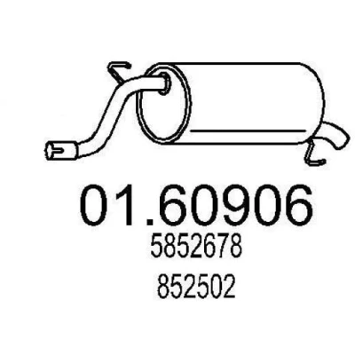 Imagen de MTS 01.60906 Silenciador trasero 1030 OPEL: Corsa D Hatchback, E Hatchback norauto, oscaro, mister auto