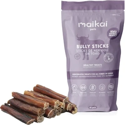 Imagen de MAIKAI Nervios de Toro Deshidratados 10 Uds Chuches para Perros Snacks 100% Naturales Dieta Barf Huesos Bajos en Grasa Premios