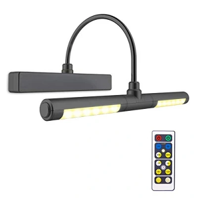 Imagen de BIGLIGHT Luz de Pintar Remota,Aplique Pared Baño, Cabezal Giratorio 13 Pulgadas con 3 Modos Iluminación, Regulable Marco Luces Lámpara para Pintar,Negro