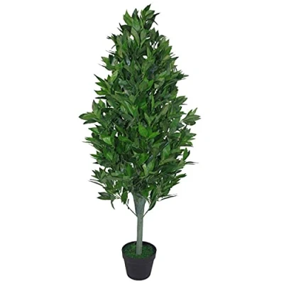 Imagen de Leaf Par de Conos Artificiales realistas Laurel Topiary