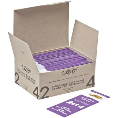 Imagen de BIC 4 colores Recambios para Bolígrafo punta media (1,0 mm) Azul, Caja de 50 unidades (400814409)