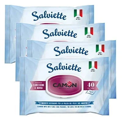 Imagen de Ulisse Quality Shop Camon Toallitas limpiadoras de mirra y clorexidina Paquete 4 unidades