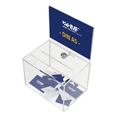 Imagen de HMF 46913 Caja de donación acrílico con inserto hojas 21,5 x 16 cm DIN A5 Transparente