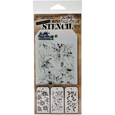 Imagen de Stampers Anonymous MTS019 Tim Holtz Mini Juego de plantillas en capas, multicolor, paquete 3, 21,5 x 9,2 0,1 cm