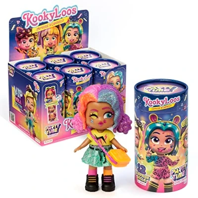 Imagen de KOOKYLOOS Serie Party Time! Caja con 6 muñecas coleccionables Accesorios de Moda, Ropa, Zapatos y Juguetes, 3 Expresiones Divertidas. Versión B