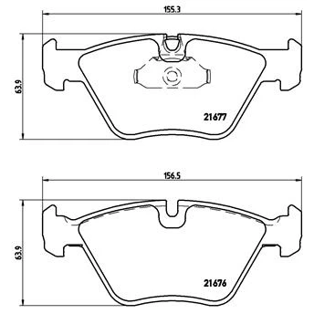 Imagen de BREMBO P 06 022 Juego de pastillas freno preparado para indicador desgaste con clip émbolo sin accesorios BMW: 5 Berlina