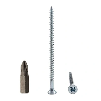 Imagen de Paquete de 150 tornillos madera acero chapado en zinc 4,0 x 70 mm, aglomerada, tornillo universal Pozi Drive, PZ totalmente roscado, cabeza avellanada (150, mm)