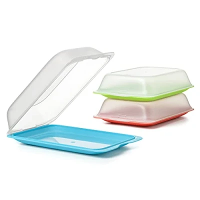 Imagen de TATAY Almacenamiento de embutidos y carnes frescas MAXI, sin BPA, reutilizables, apilables, lavaplatos MWO, color aleatorio, 1 pieza, medidas 17 x 6 25 cm