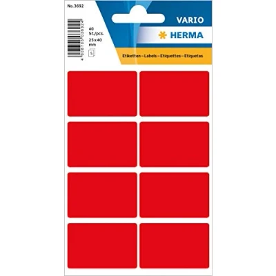 Imagen de HERMA 3692 etiquetas multiusos, 40 unidades, 25 x mm, 8 por hoja, autoadhesivas, para el hogar etiquetar calendarios, planificadores, manualidades, papel en blanco, mate,