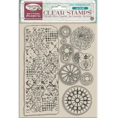 Imagen de Stamperia Acrylic Stamp for Scrapbooking, Albums, Card Making, and Bullet Journalling, Transparent, Long Lasting, Easy to Clean, Perfect Crafts Gifting (Master of Magic, Border &amp; Circles)