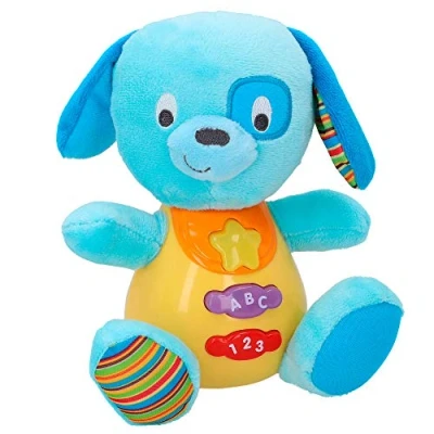 Imagen de winfun 85175 Peluche para bebés que habla y luces de colores, Idioma Español, Perro