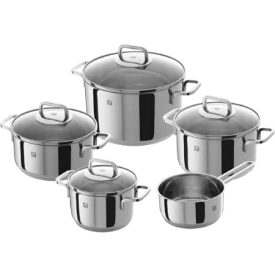 Imagen de ZWILLING Juego de ollas 5 Piezas, 4 Tapas, Apto para Inducción, Acero Inoxidable, Quadro